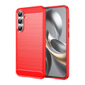 Samsung S25FE Carbon Fibre TPU Case Slim Shockproof Cover Red - Red