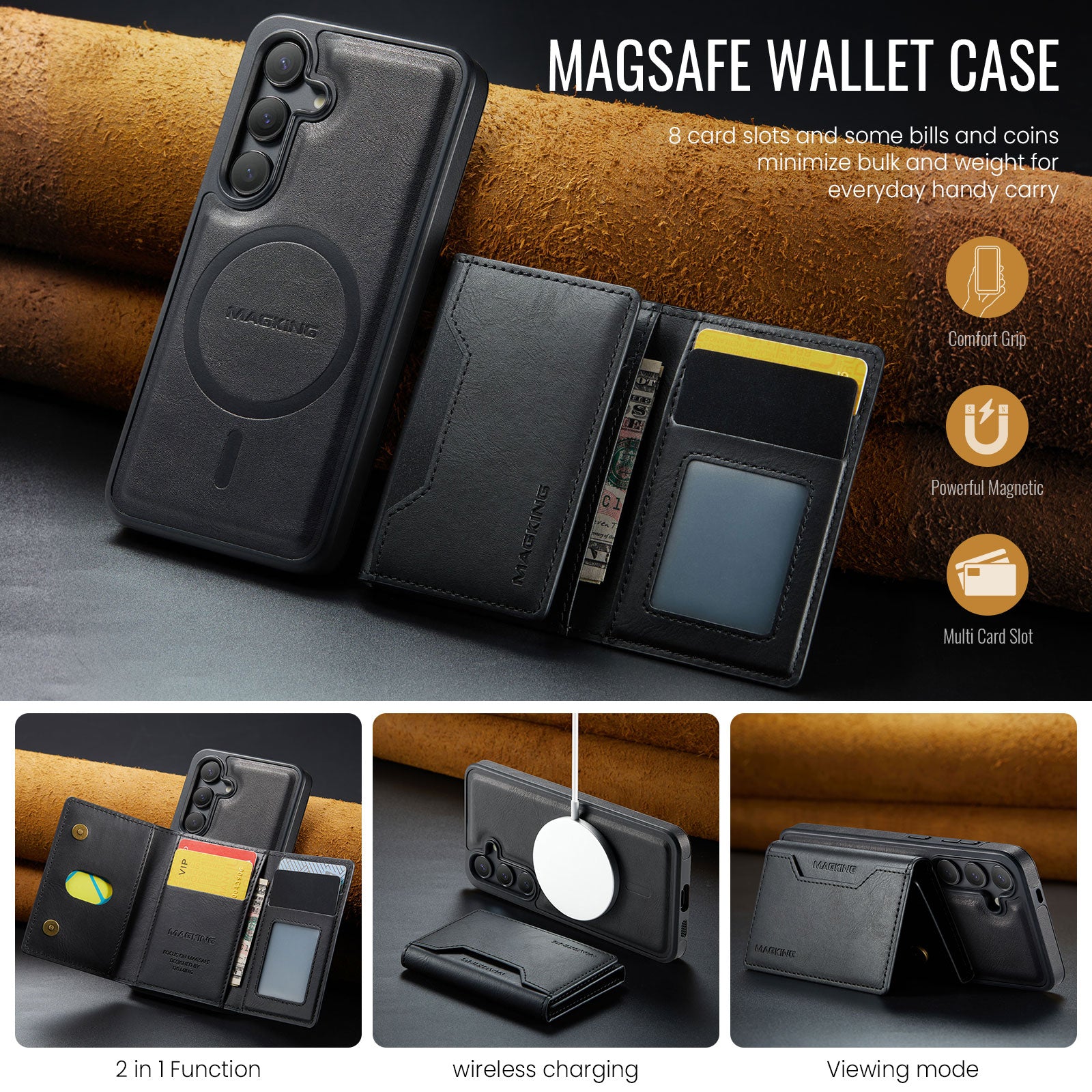 Samsung Galaxy S25FE DG.Ming MagSafe Wallet Case [Black]