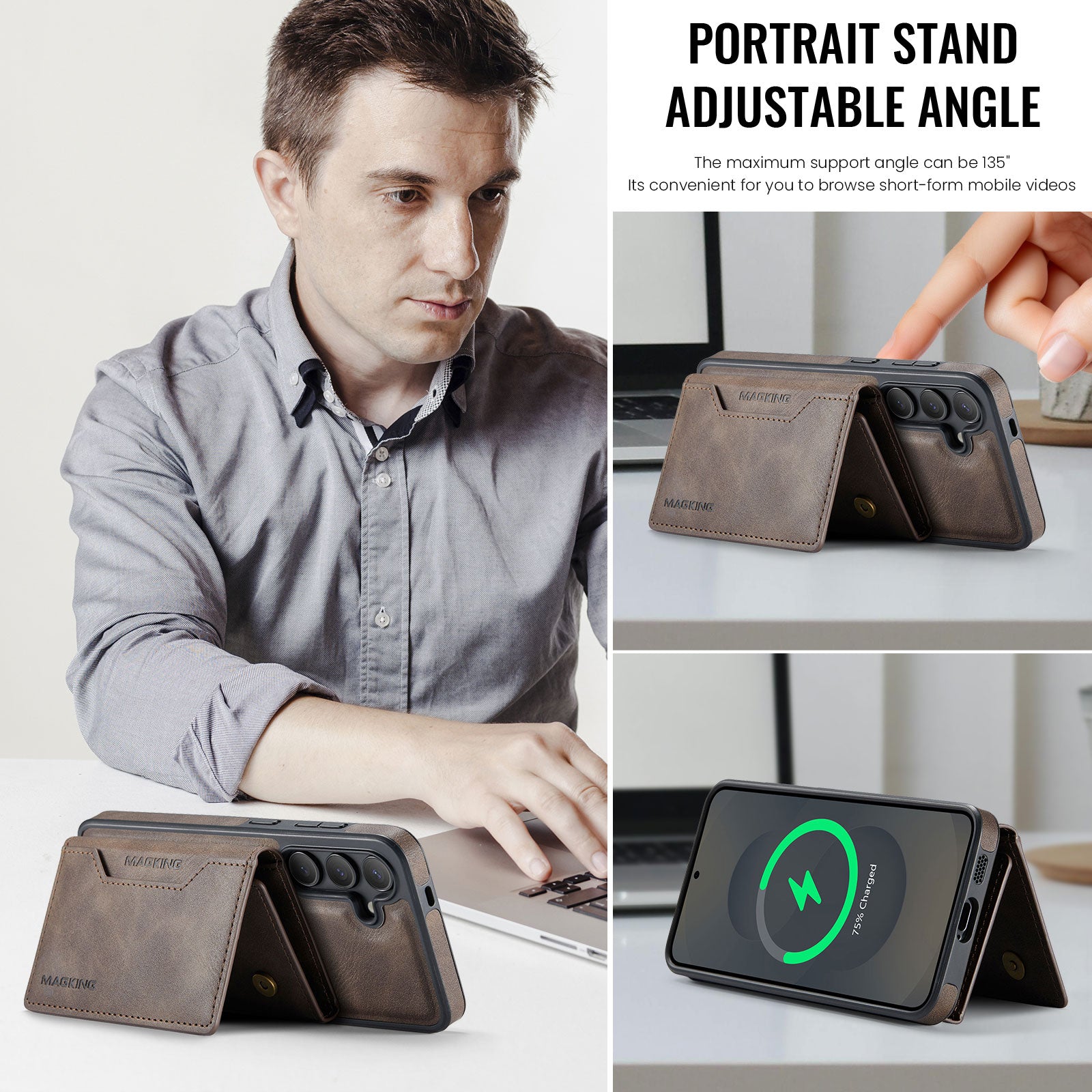 Samsung Galaxy S25FE DG.Ming MagSafe Wallet Case [Coffee]