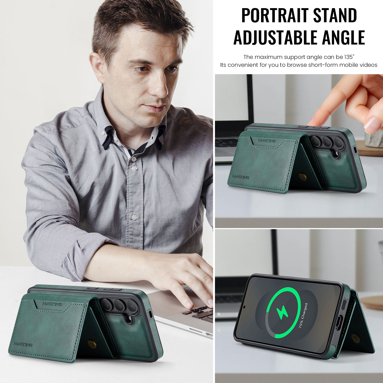 Samsung Galaxy S25FE DG.Ming MagSafe Wallet Case [Green]