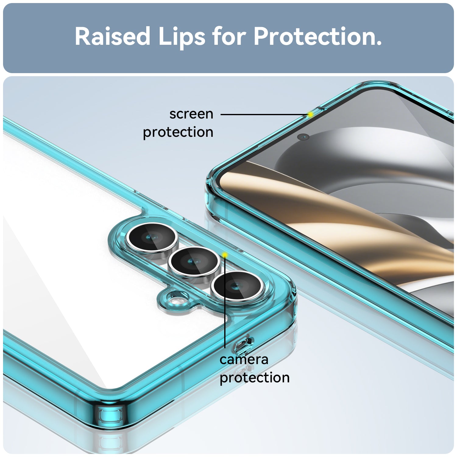 Samsung Galaxy S25FE Soft TPU Bumper Case [Clear Blue]