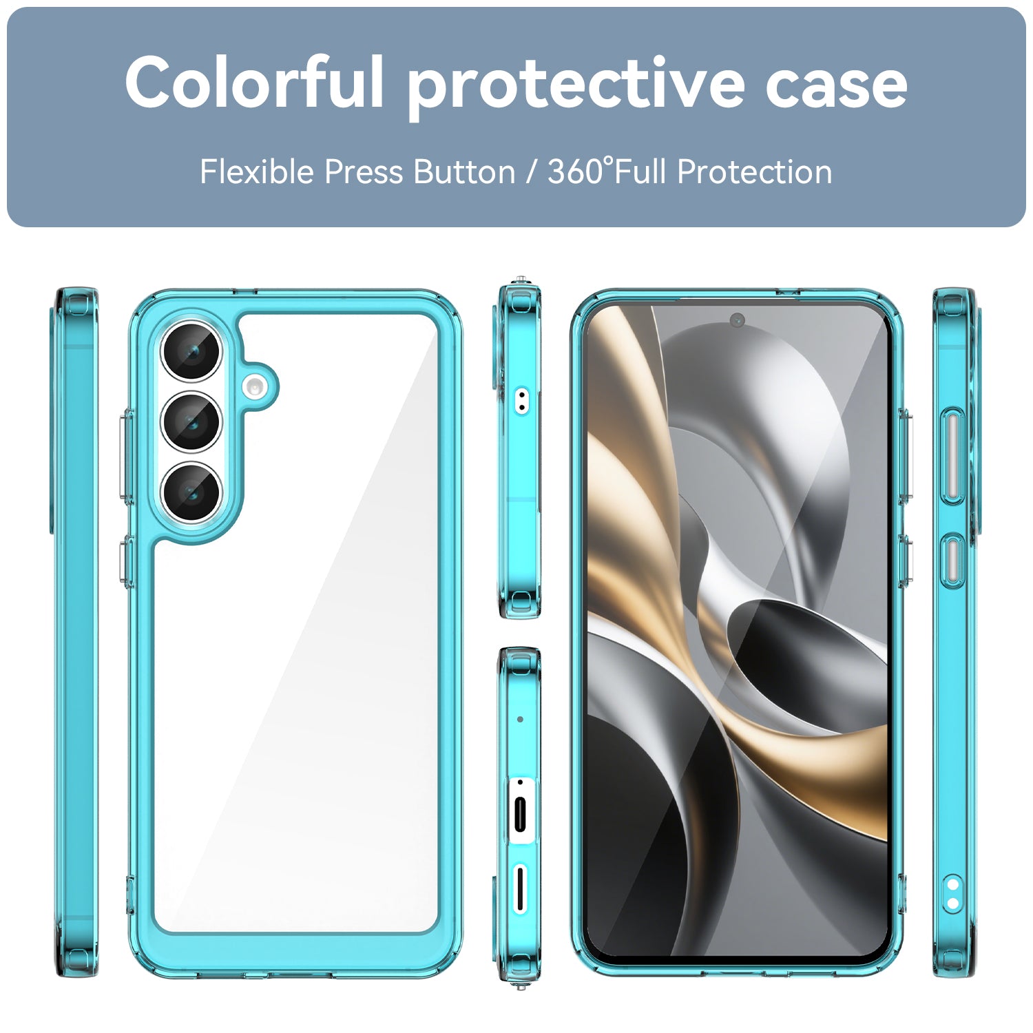 Samsung Galaxy S25FE Soft TPU Bumper Case [Clear Blue]
