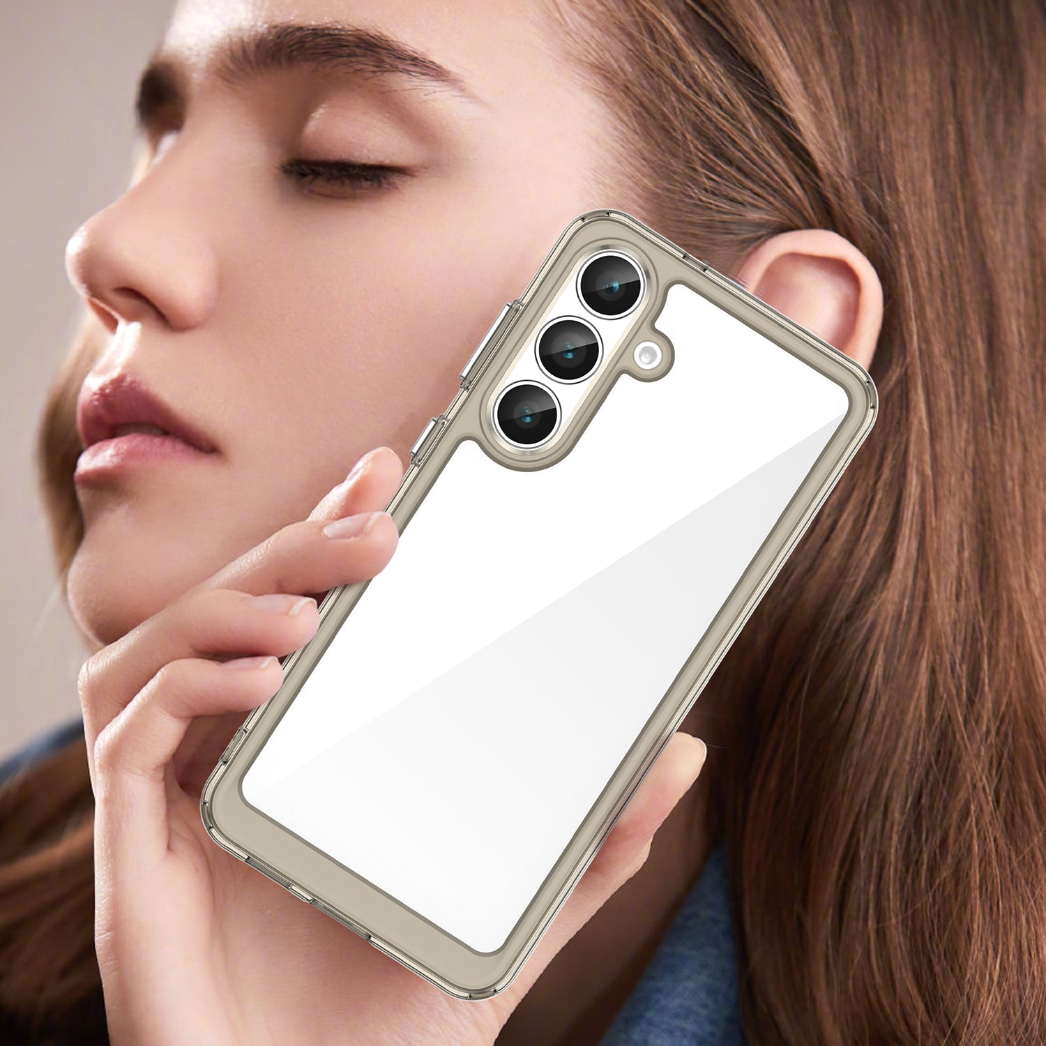 Samsung Galaxy S25FE Soft TPU Bumper Case [Clear Grey]