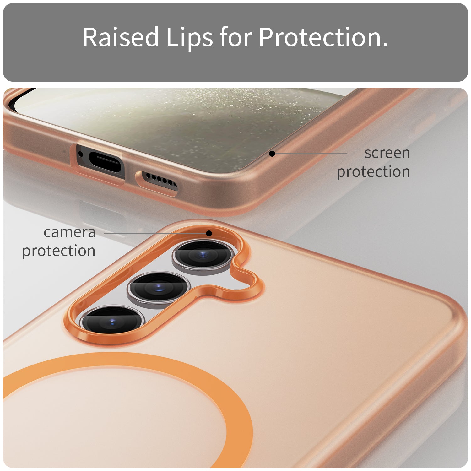 Samsung Galaxy S24 / S25 MagSafe Soft Matte Case [Orange]