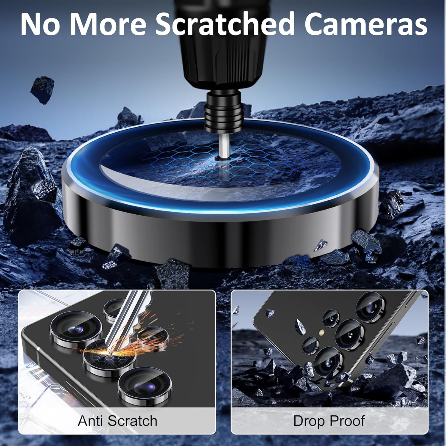 Samsung S25 Ultra Eagle Eye AR+AF Camera Lens Protector with Removal Tool [Black]