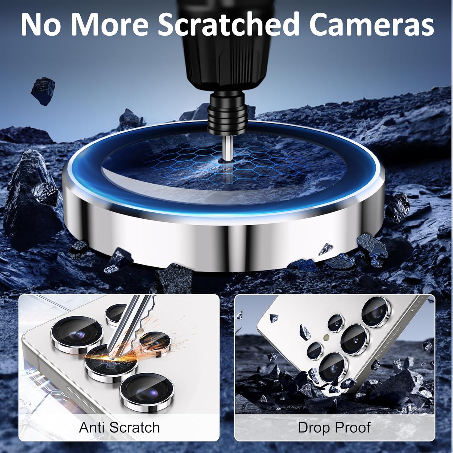 Samsung S25 Ultra Eagle Eye AR+AF Camera Lens Protector with Removal Tool [Silver]