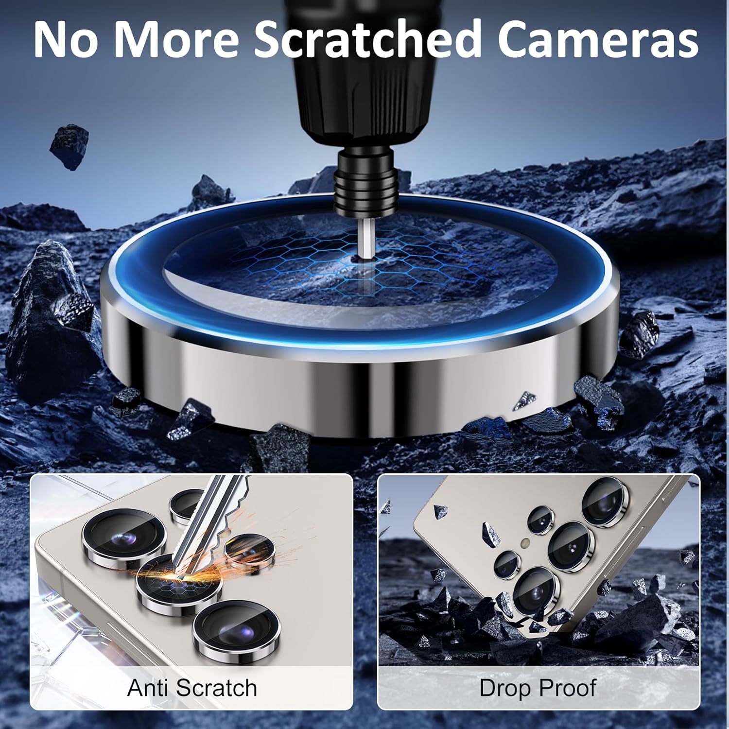 Samsung S25 Ultra Eagle Eye AR+AF Camera Lens Protector with Removal Tool [Titanium Grey]