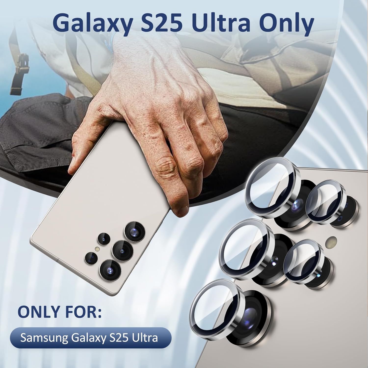 Samsung S25 Ultra Eagle Eye AR+AF Camera Lens Protector with Removal Tool [Titanium Grey]