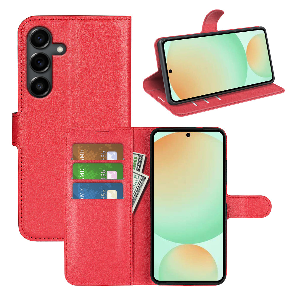 Samsung Galaxy S25FE PU Wallet Case [Red]