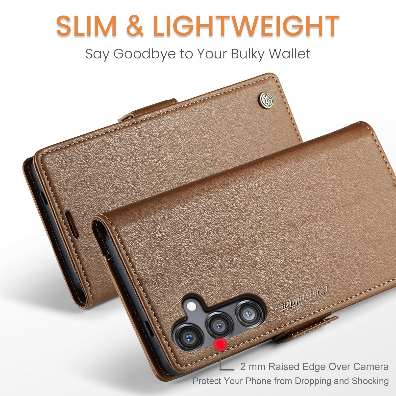 Samsung Galaxy S25FE CaseMe Retro Wallet Case [Brown]