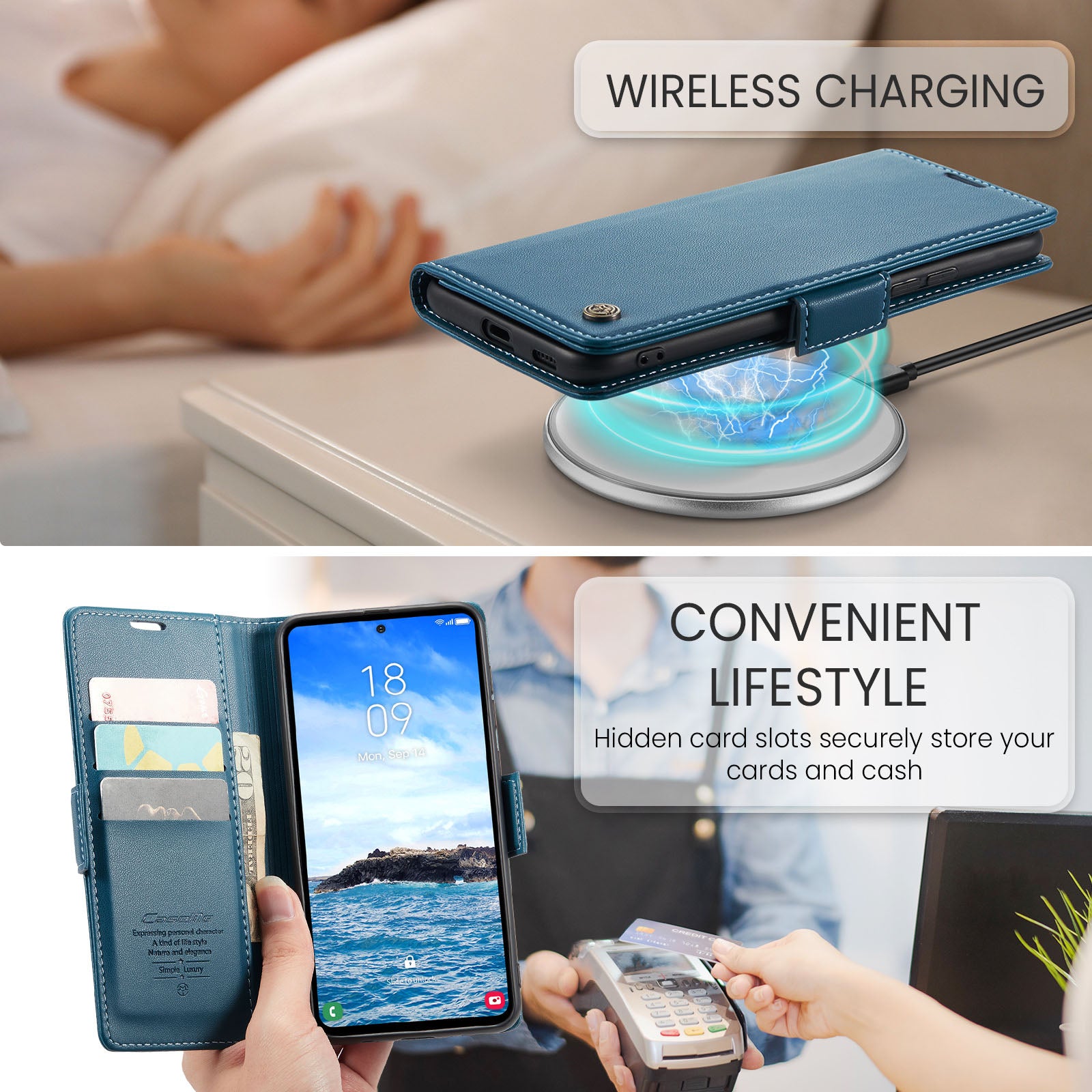 Samsung Galaxy S25FE CaseMe Retro Wallet Case [Navy]