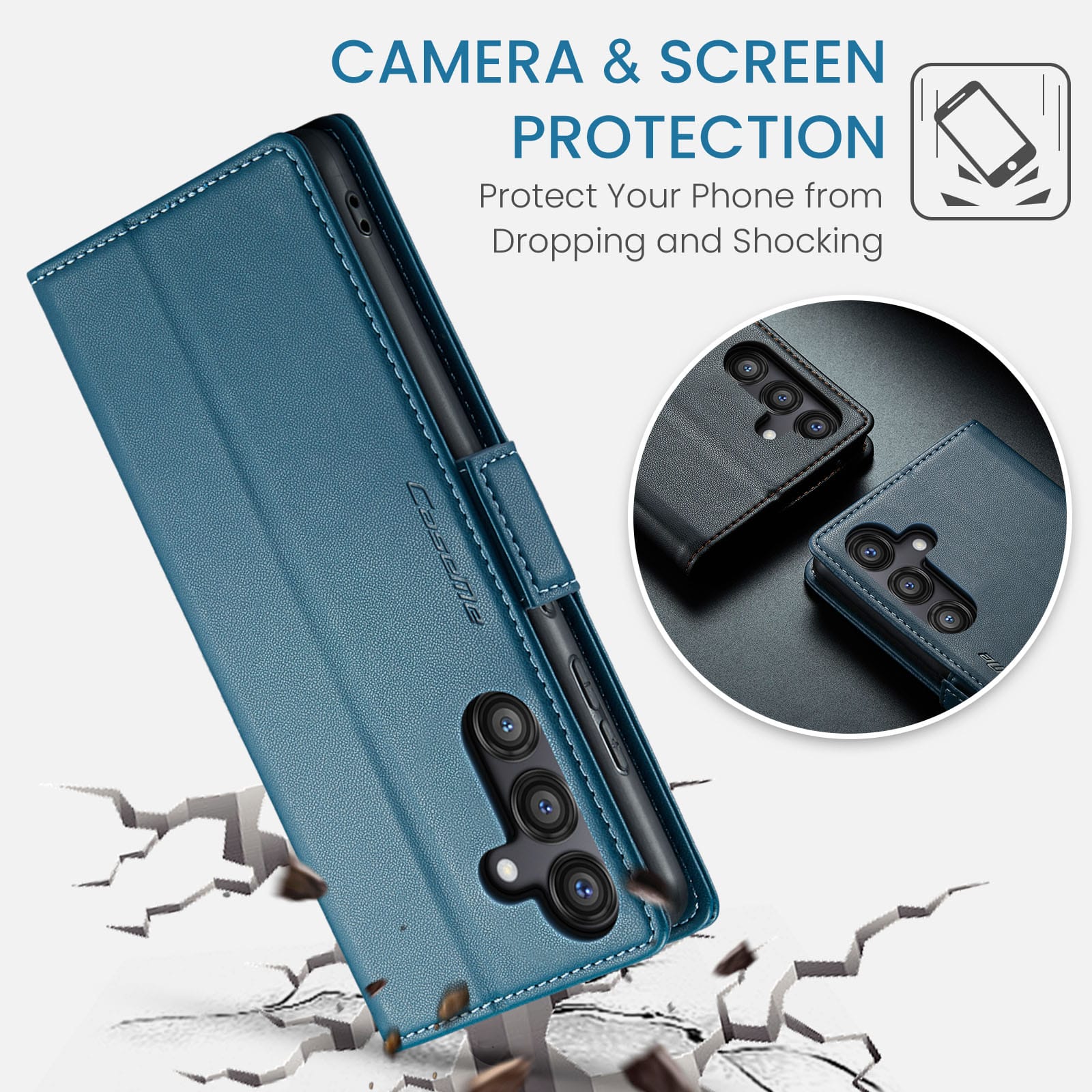 Samsung Galaxy S25FE CaseMe Retro Wallet Case [Navy]