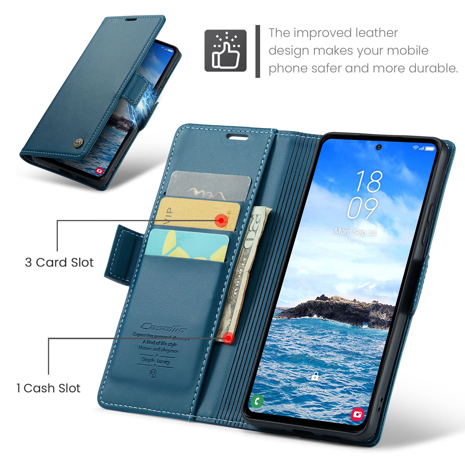 Samsung Galaxy S25FE CaseMe Retro Wallet Case [Navy]