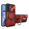 Samsung Galaxy S25FE Ring Kickstand Case w/ Camera Cover [Red] - Red