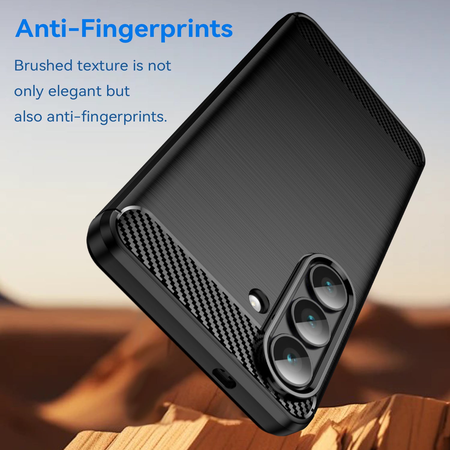 Samsung S26 Carbon Fibre TPU Case Slim Shockproof Cover Black