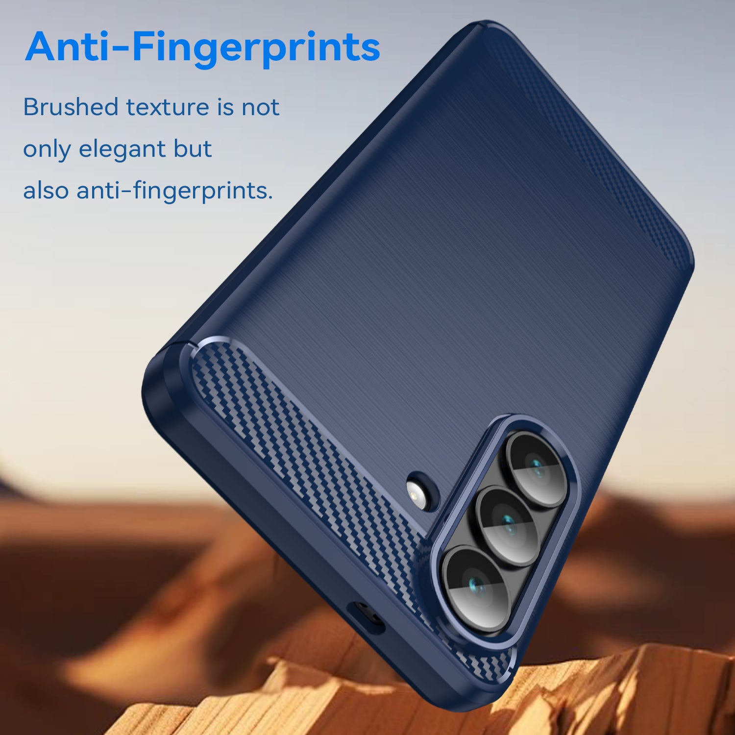 Samsung S26 Carbon Fibre TPU Case Slim Shockproof Cover Navy