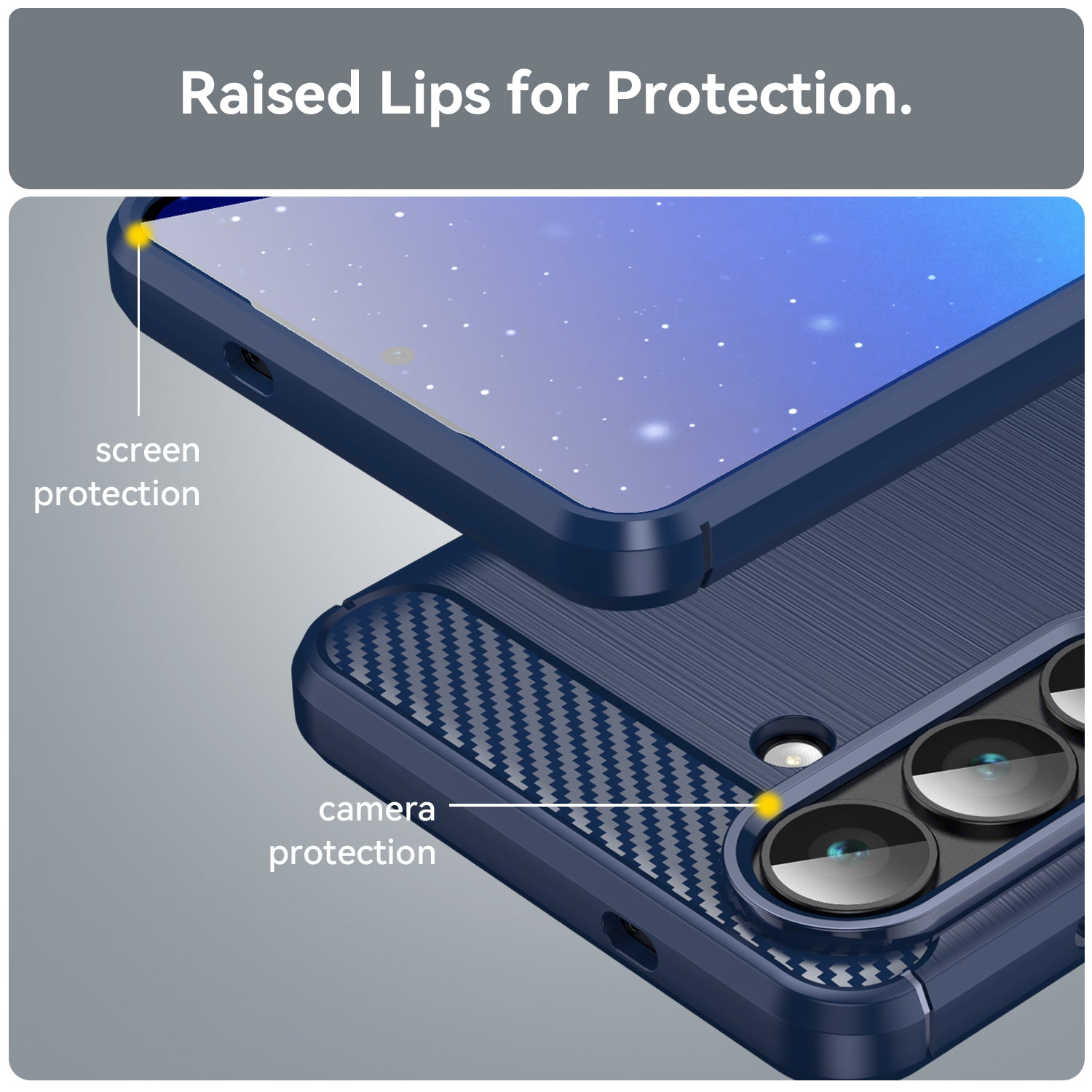 Samsung S26 Carbon Fibre TPU Case Slim Shockproof Cover Navy