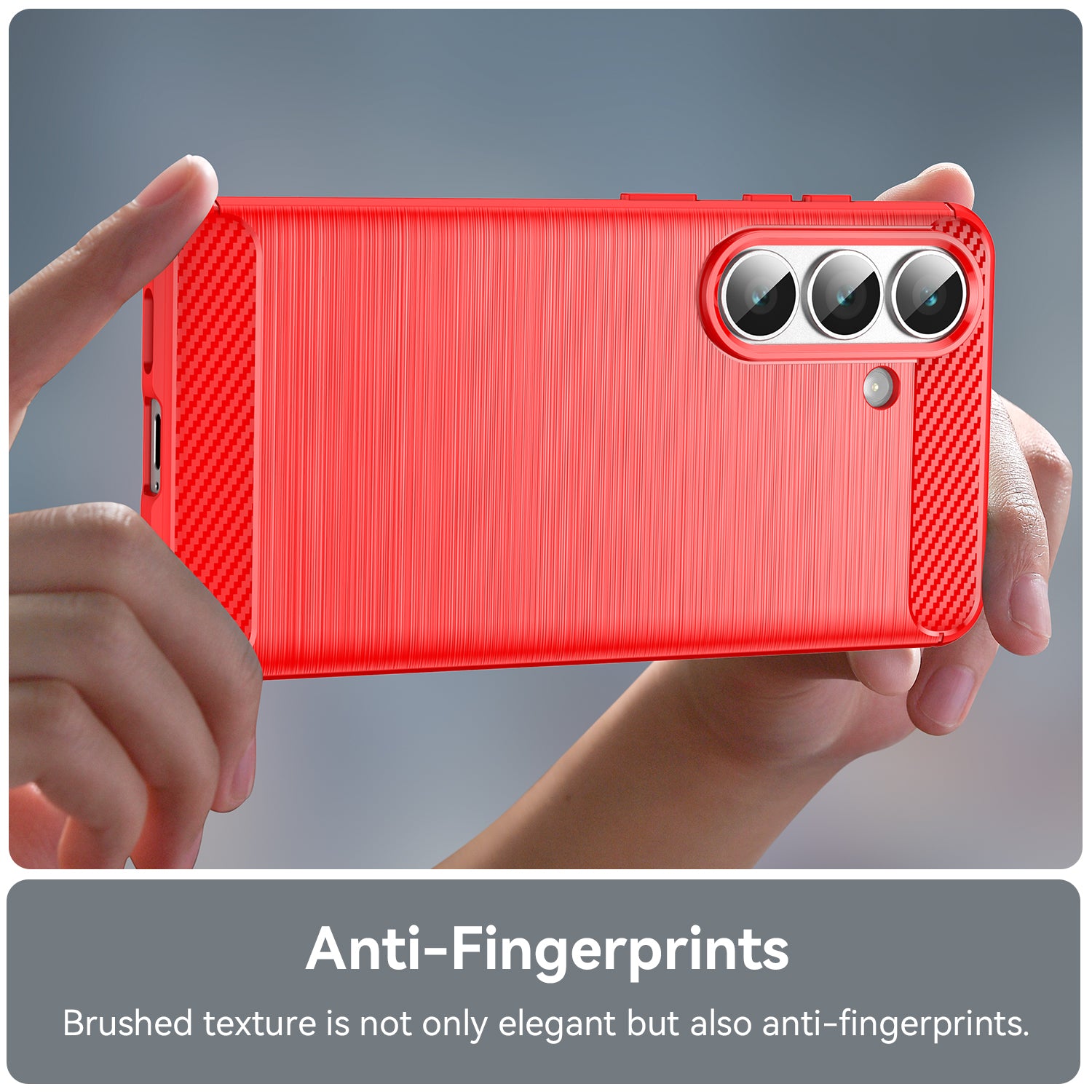 Samsung S26 Carbon Fibre TPU Case Slim Shockproof Cover Red