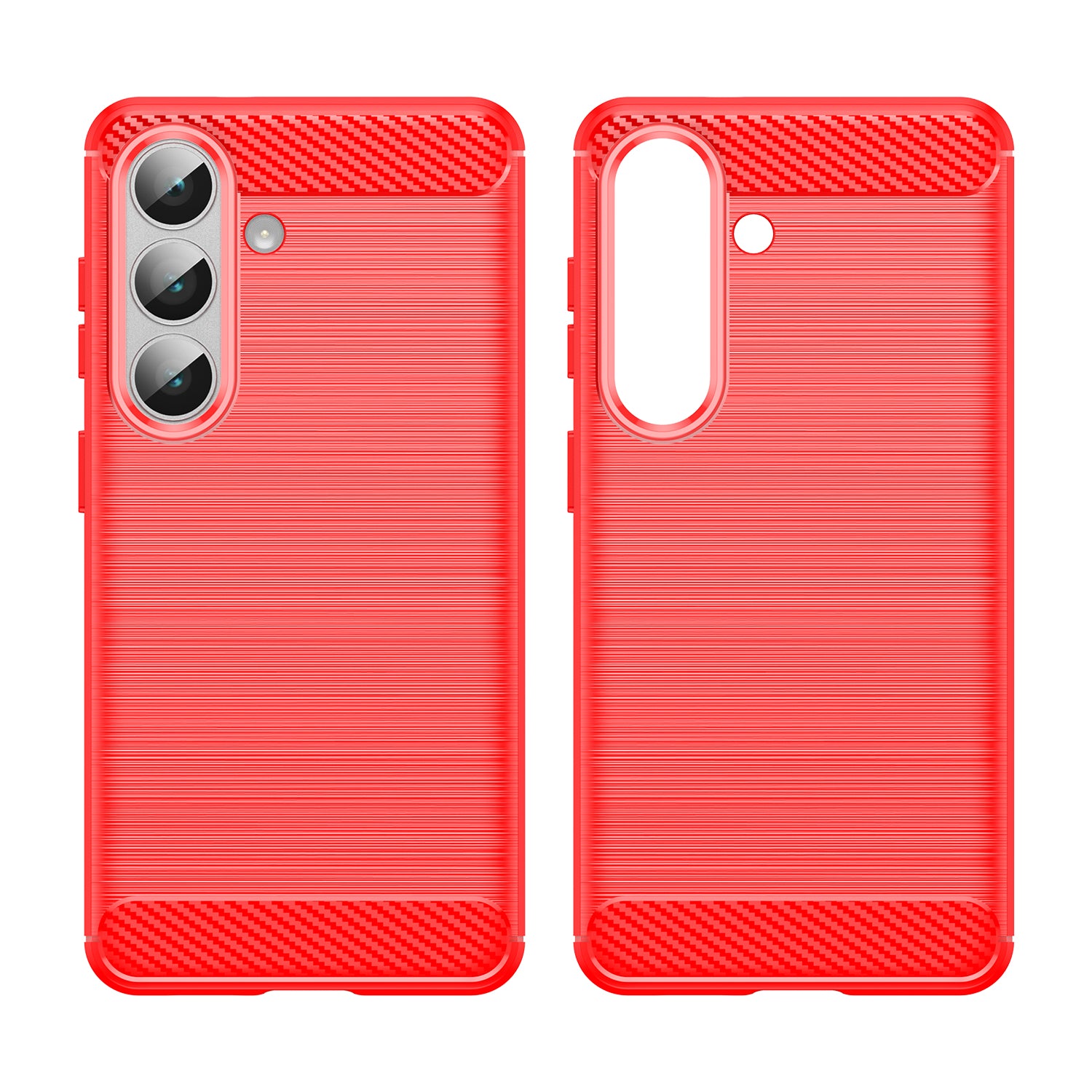 Samsung S26 Carbon Fibre TPU Case Slim Shockproof Cover Red