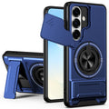 Samsung S26 Magnetic Ring Stand Case with Camera Slide Cover [Navy] - Navy