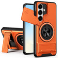 Samsung S26 Magnetic Ring Stand Case with Camera Slide Cover [Orange] - Orange
