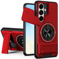 Samsung S26 Magnetic Ring Stand Case with Camera Slide Cover [Red] - Red