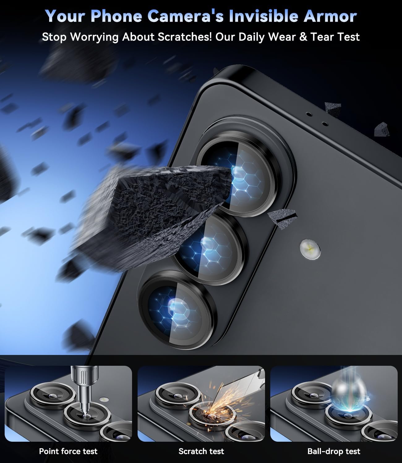 Samsung S26 Eagle Eye AR+AF Camera Lens Protector with Removal Tool [Silver]