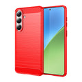 Samsung S26 Plus Carbon Fibre TPU Case Slim Shockproof Cover Red - Red