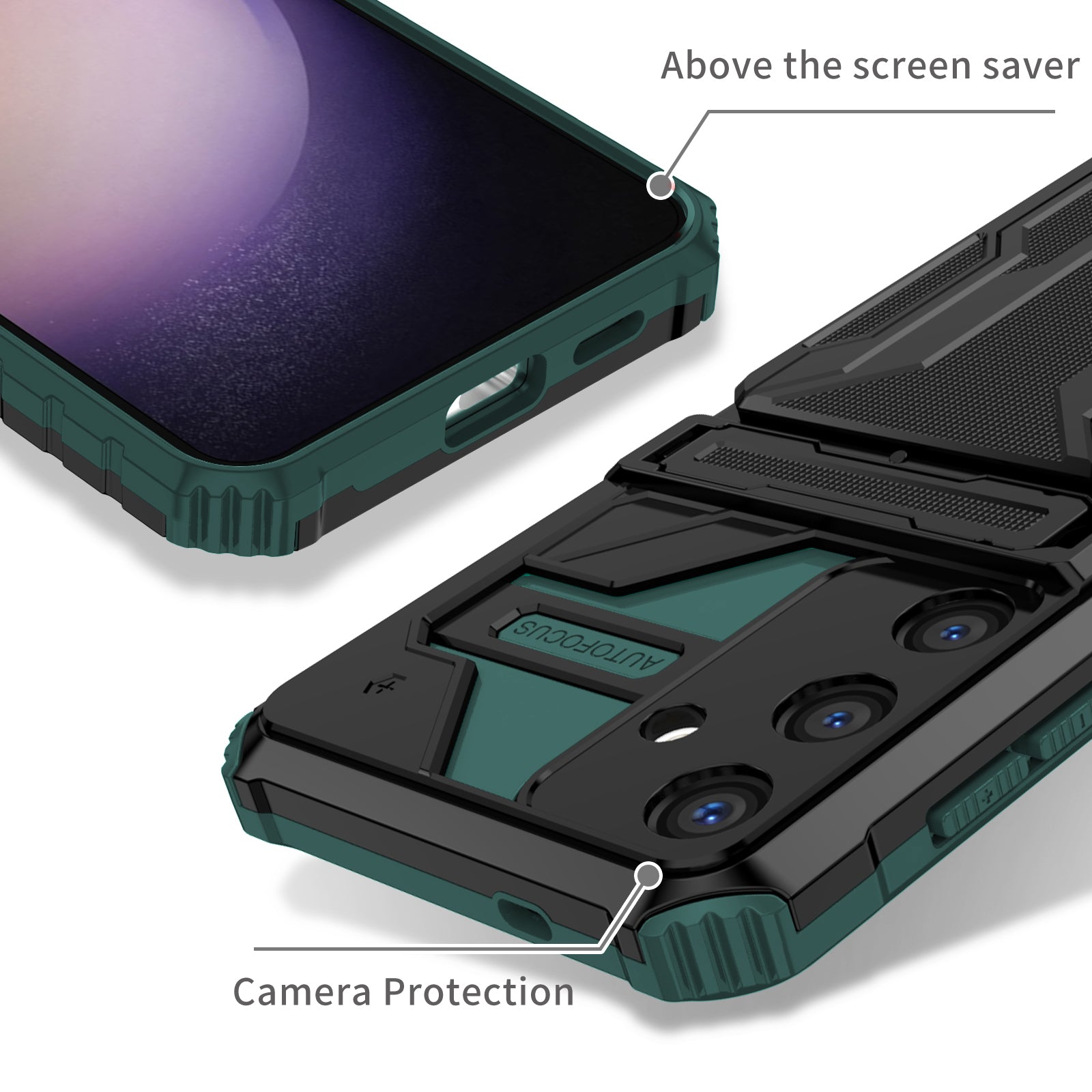 Samsung S26 Plus Heavy Duty Kickstand Card Holder Case Shockproof Teal