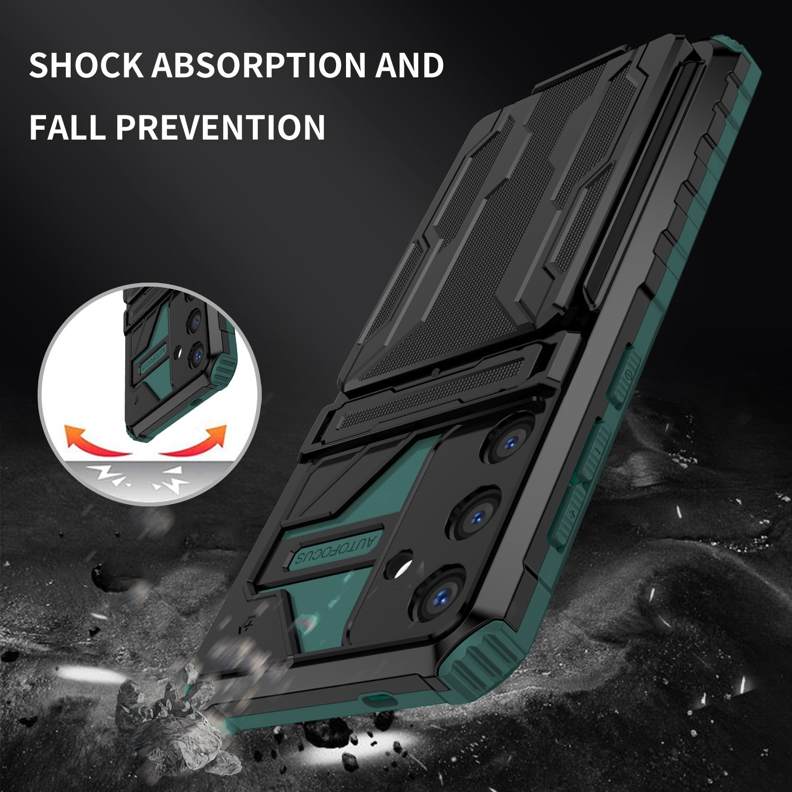 Samsung S26 Plus Heavy Duty Kickstand Card Holder Case Shockproof Teal