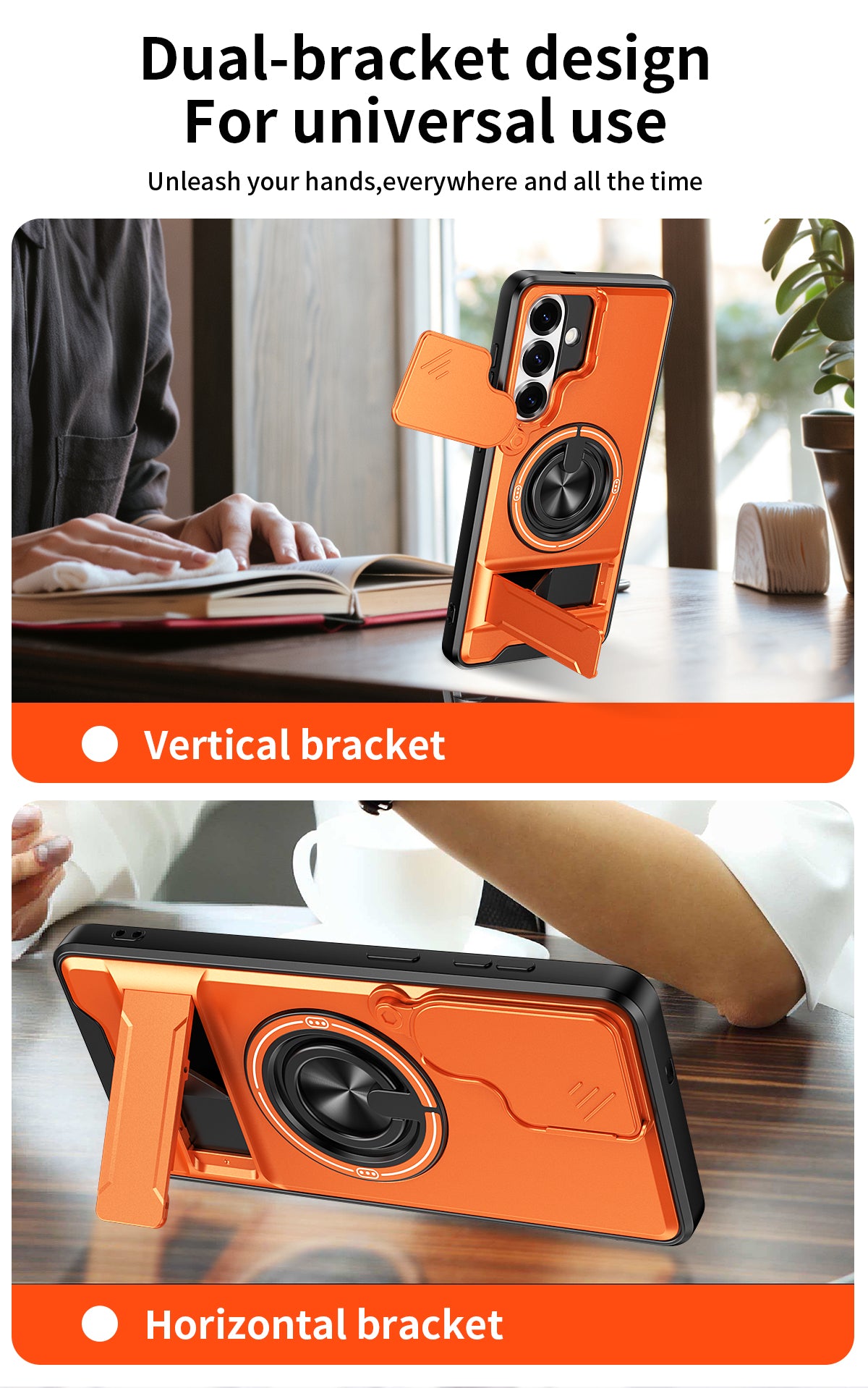 Samsung S26 Plus Magnetic Ring Stand Case with Camera Slide Cover [Navy]