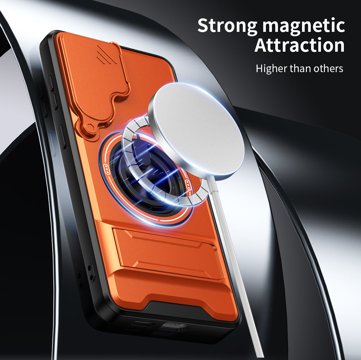 Samsung S26 Plus Magnetic Ring Stand Case with Camera Slide Cover [Silver]