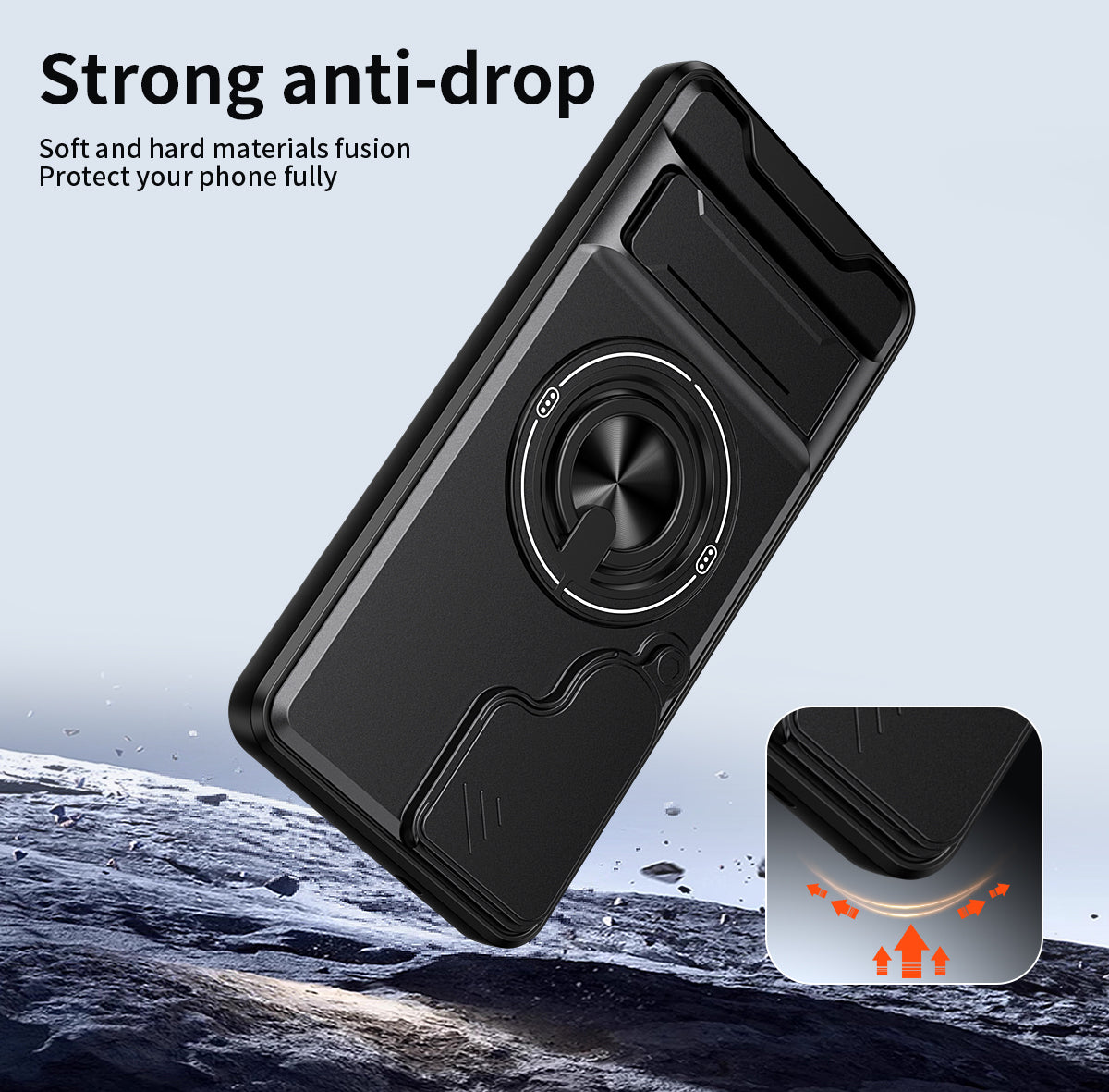 Samsung S26 Plus Magnetic Ring Stand Case with Camera Slide Cover [Silver]