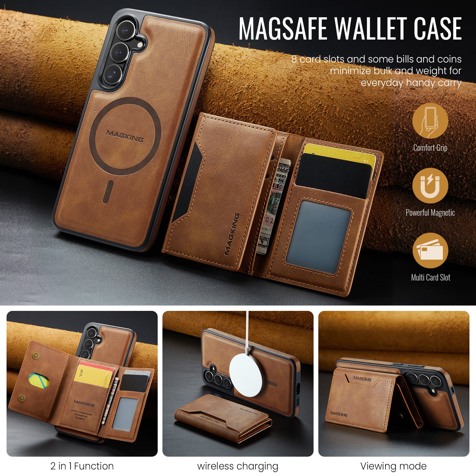 Samsung Galaxy S26 Plus DG.Ming MagSafe Wallet Case [Brown]