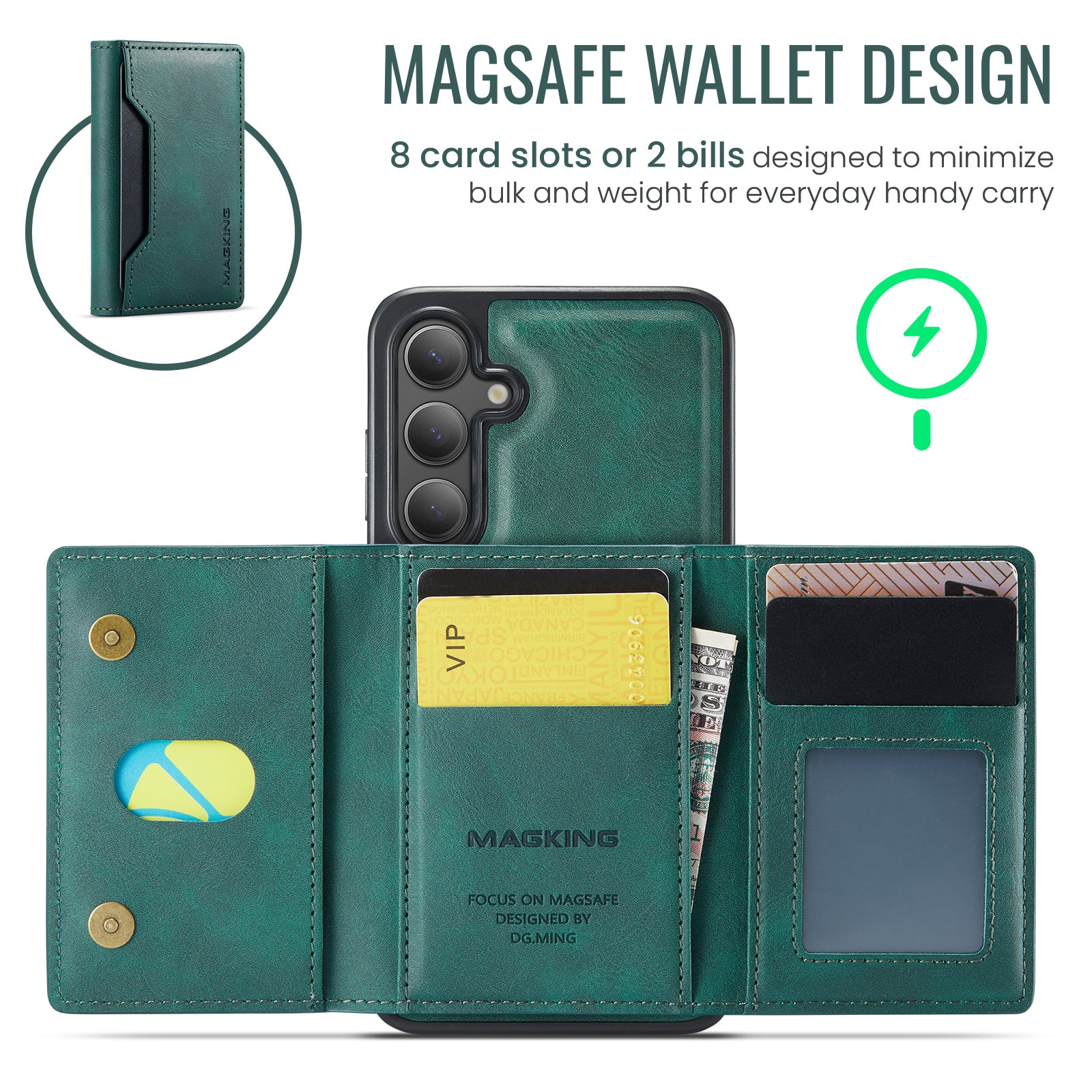 Samsung Galaxy S26 DG.Ming MagSafe Wallet Case [Green]