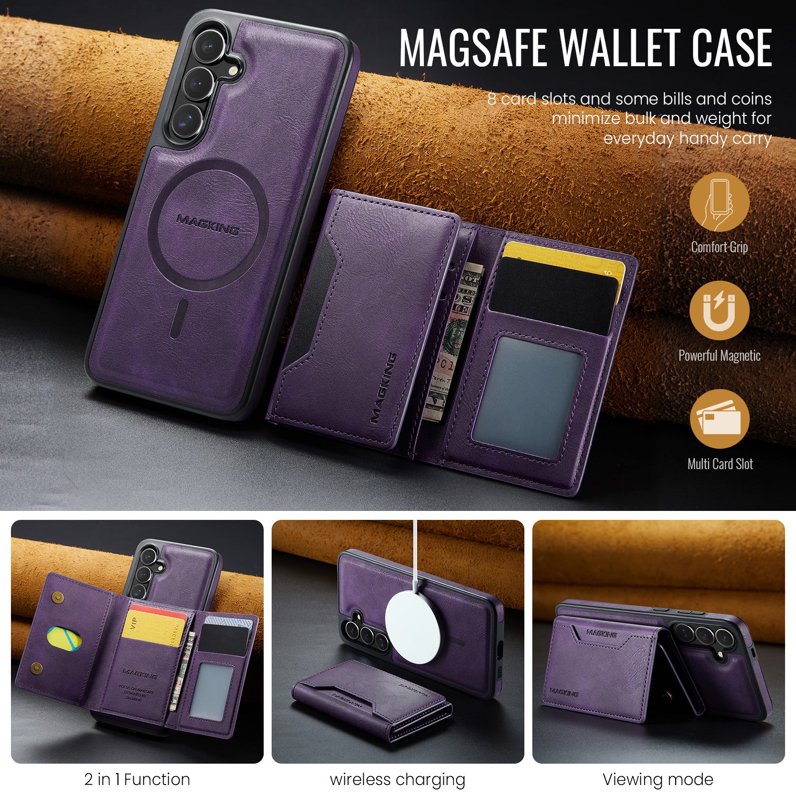 Samsung Galaxy S26 DG.Ming MagSafe Wallet Case [Purple]