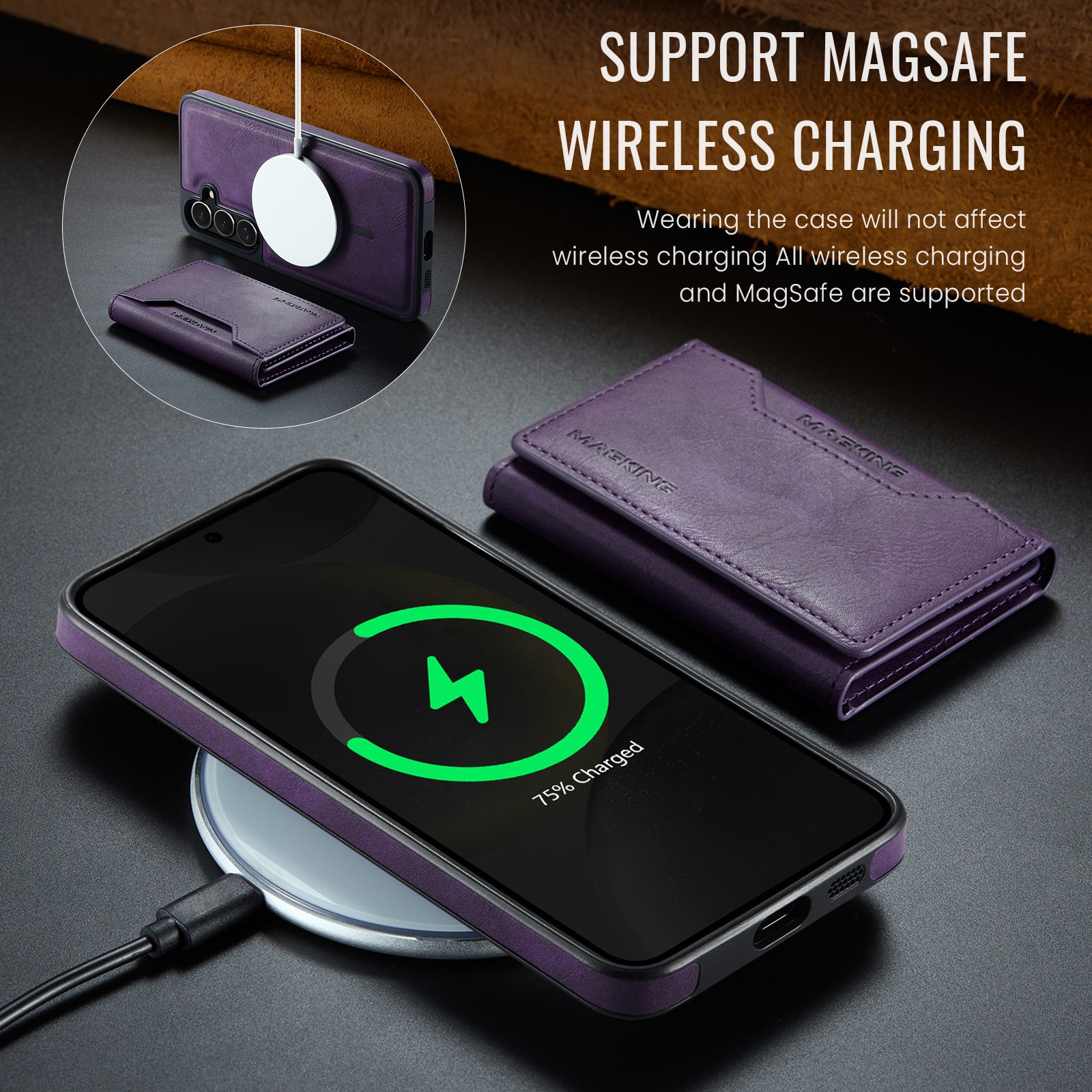 Samsung Galaxy S26 DG.Ming MagSafe Wallet Case [Purple]