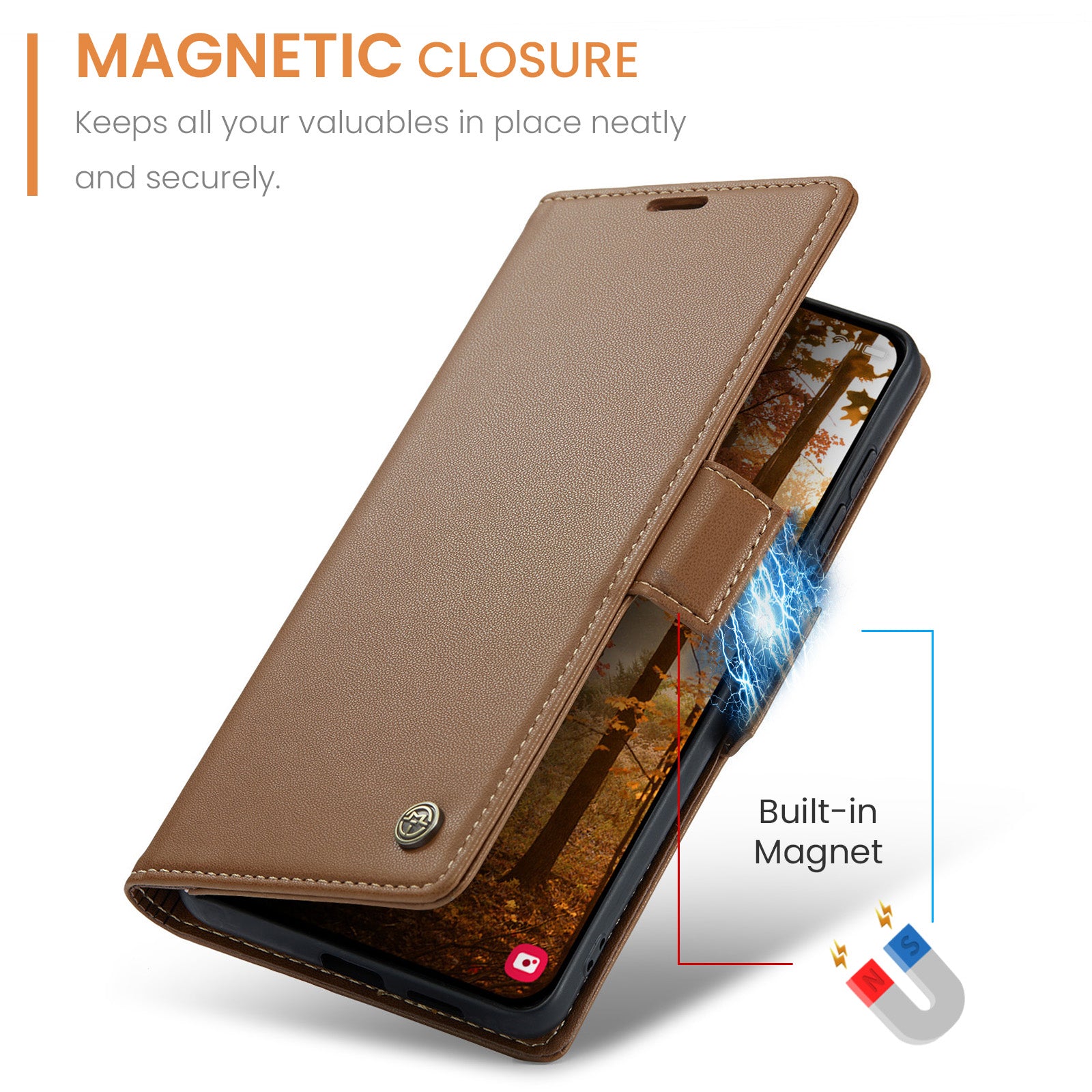 Samsung Galaxy S26 CaseMe Retro Wallet Case [Brown]