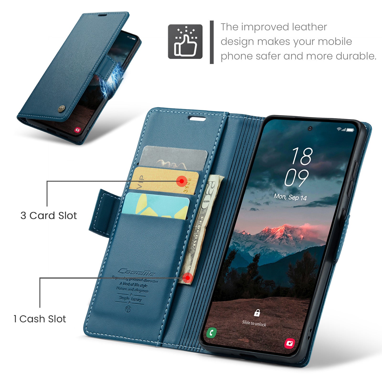 Samsung Galaxy S26 Plus CaseMe Retro Wallet Case [Navy]