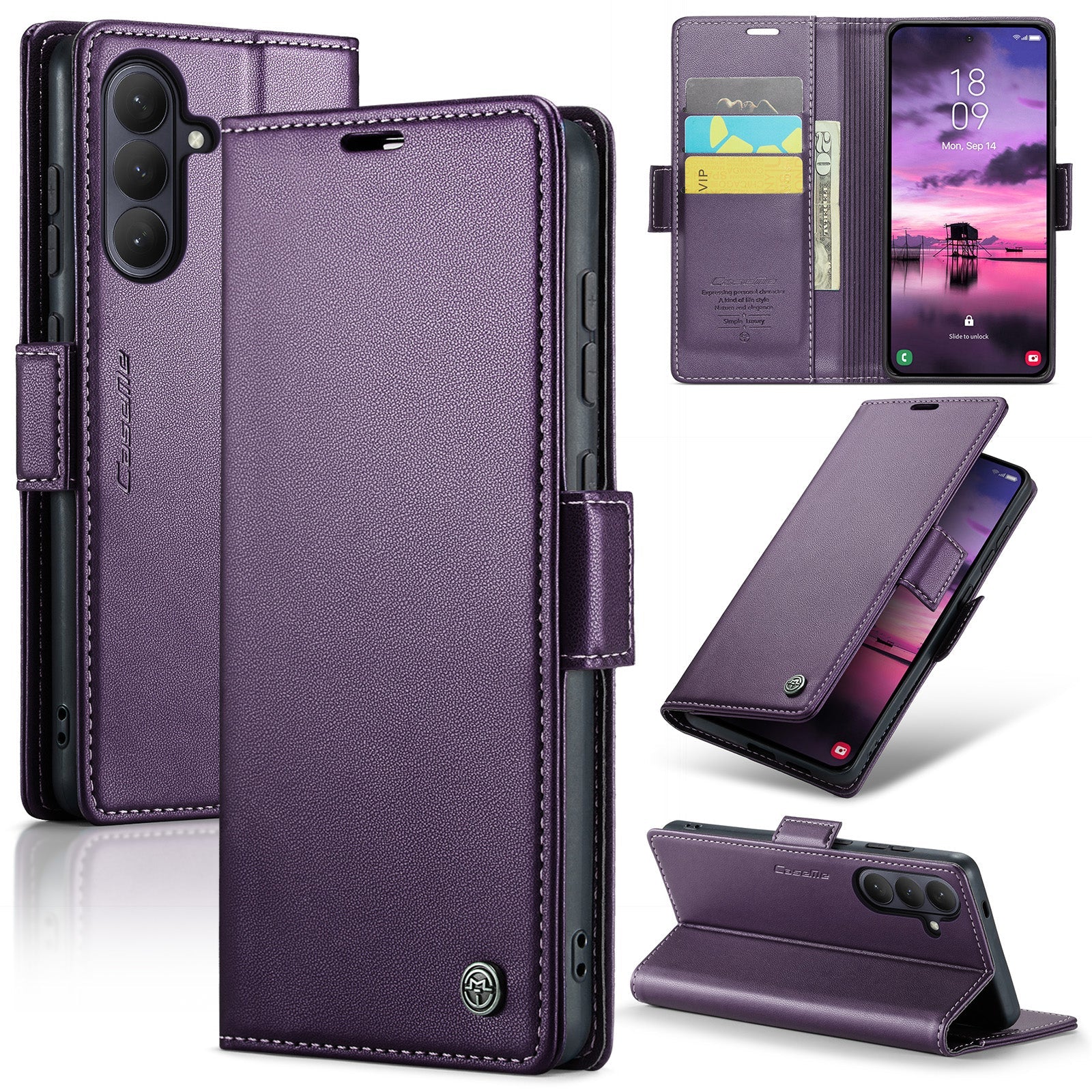 Samsung Galaxy S26 CaseMe Retro Wallet Case [Purple]