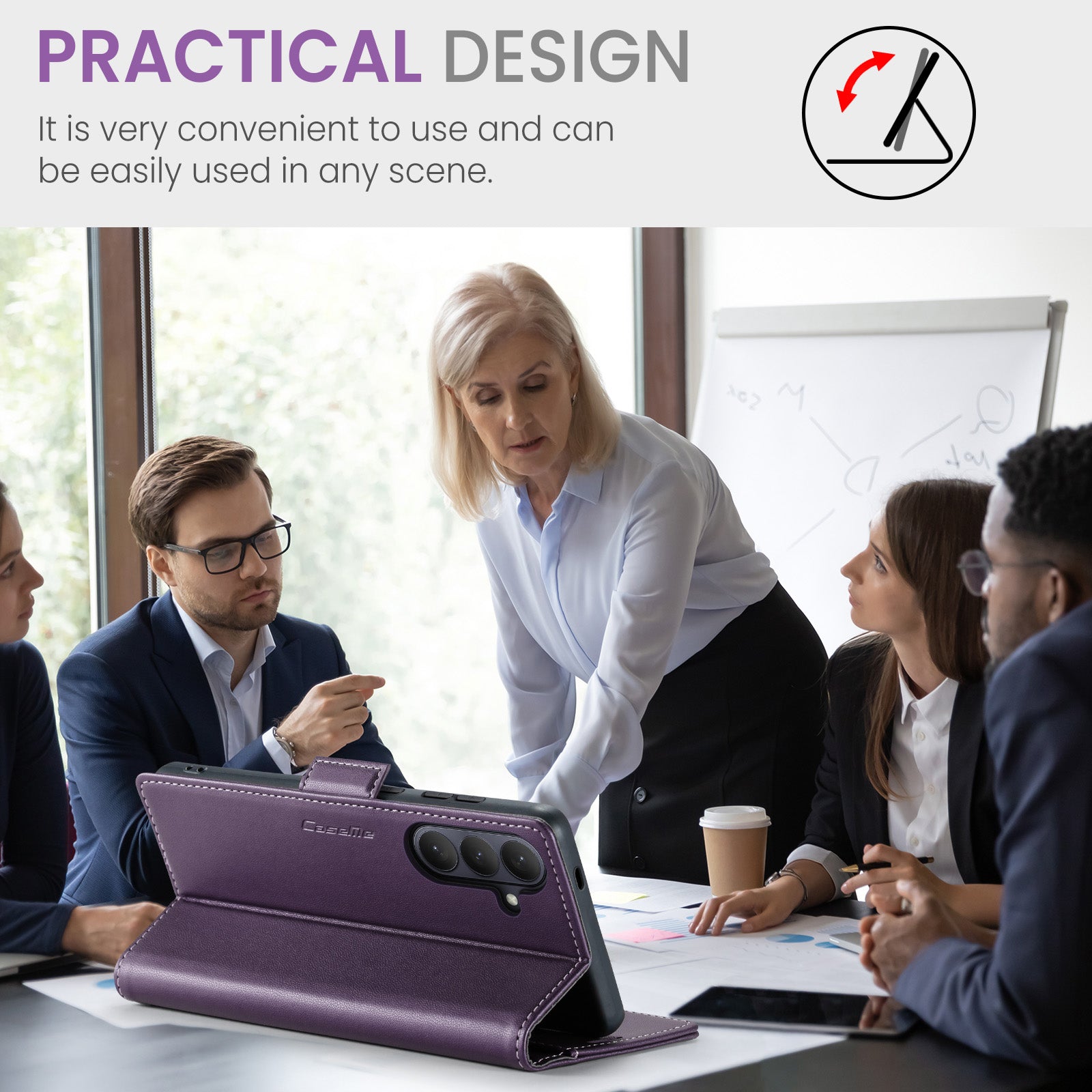 Samsung Galaxy S26 Plus CaseMe Retro Wallet Case [Purple]