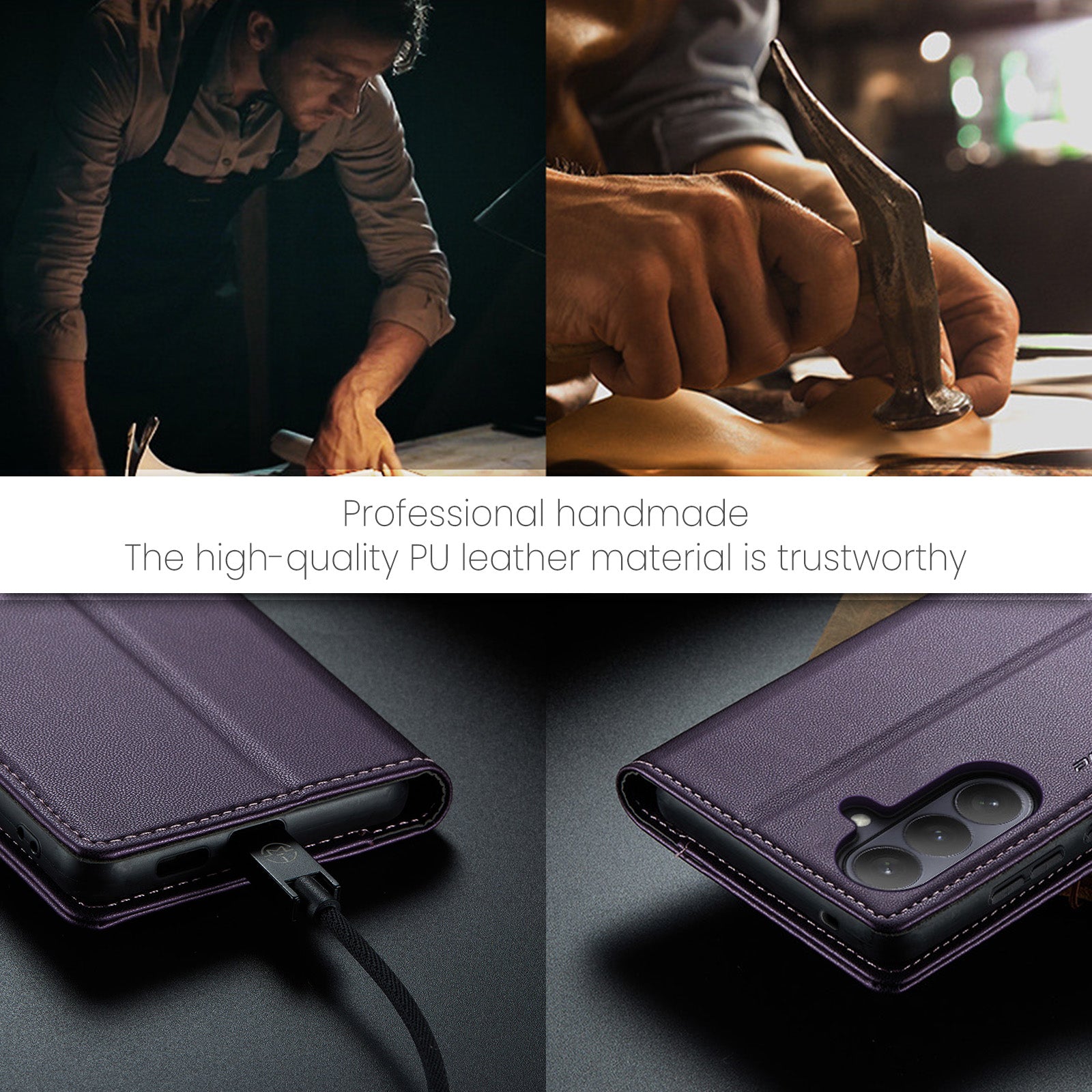 Samsung Galaxy S26 CaseMe Retro Wallet Case [Purple]