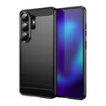 Samsung S26 Ultra Carbon Fibre TPU Case Slim Shockproof Cover Black - Black