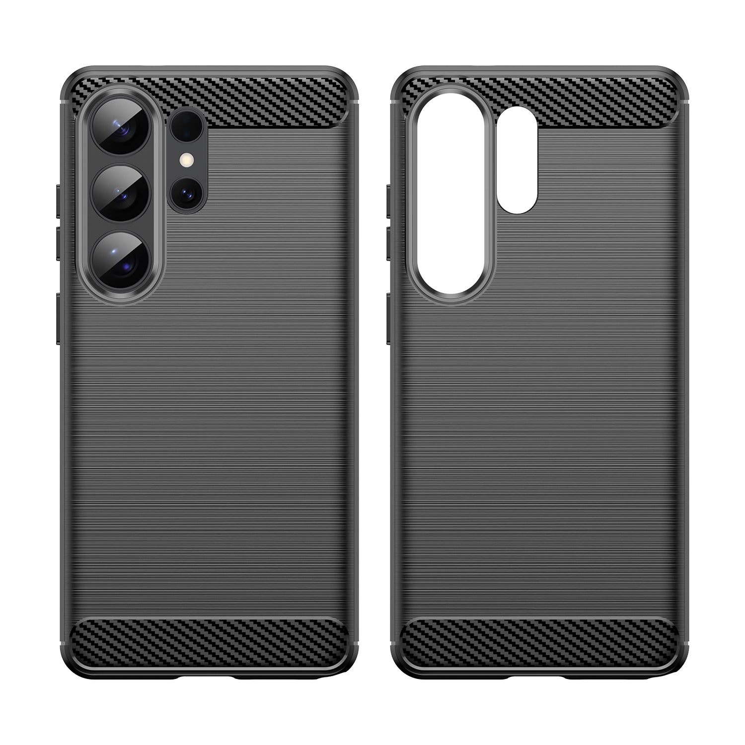 Samsung S26 Ultra Carbon Fibre TPU Case Slim Shockproof Cover Black