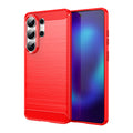 Samsung S26 Ultra Carbon Fibre TPU Case Slim Shockproof Cover Red - Red