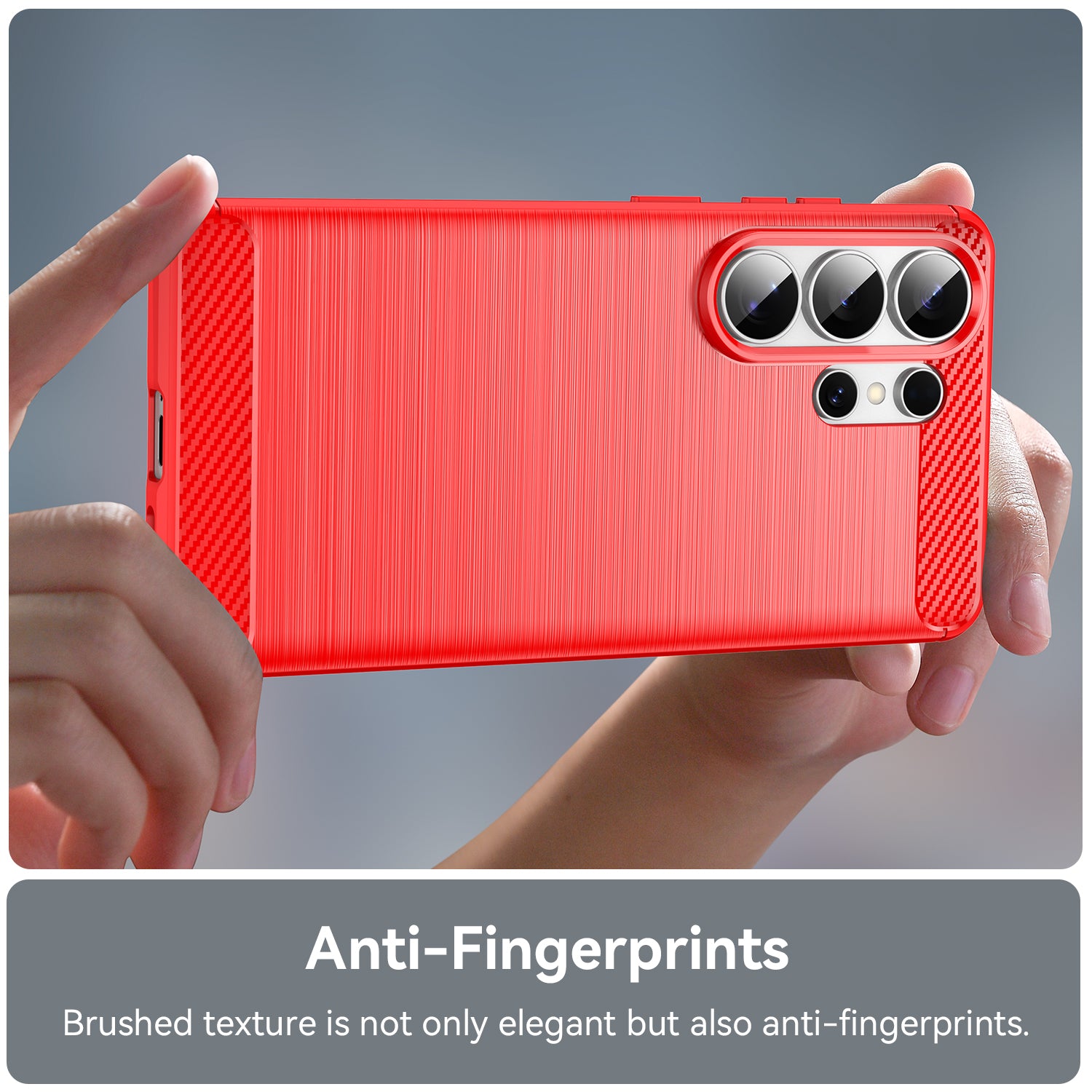 Samsung S26 Ultra Carbon Fibre TPU Case Slim Shockproof Cover Red
