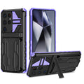 Samsung S26 Ultra Heavy Duty Kickstand Card Holder Case Shockproof Purple - Purple