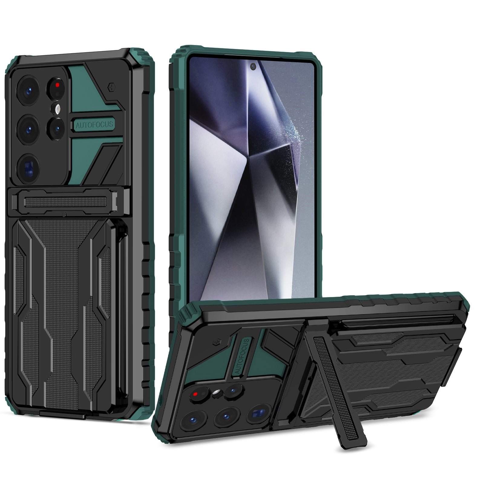 Samsung S26 Ultra Heavy Duty Kickstand Card Holder Case Shockproof Teal