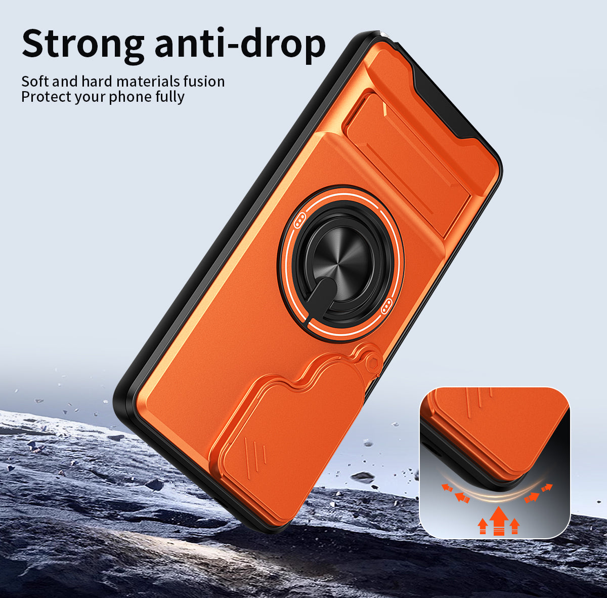 Samsung S26 Ultra Magnetic Ring Stand Case with Camera Slide Cover [Black]