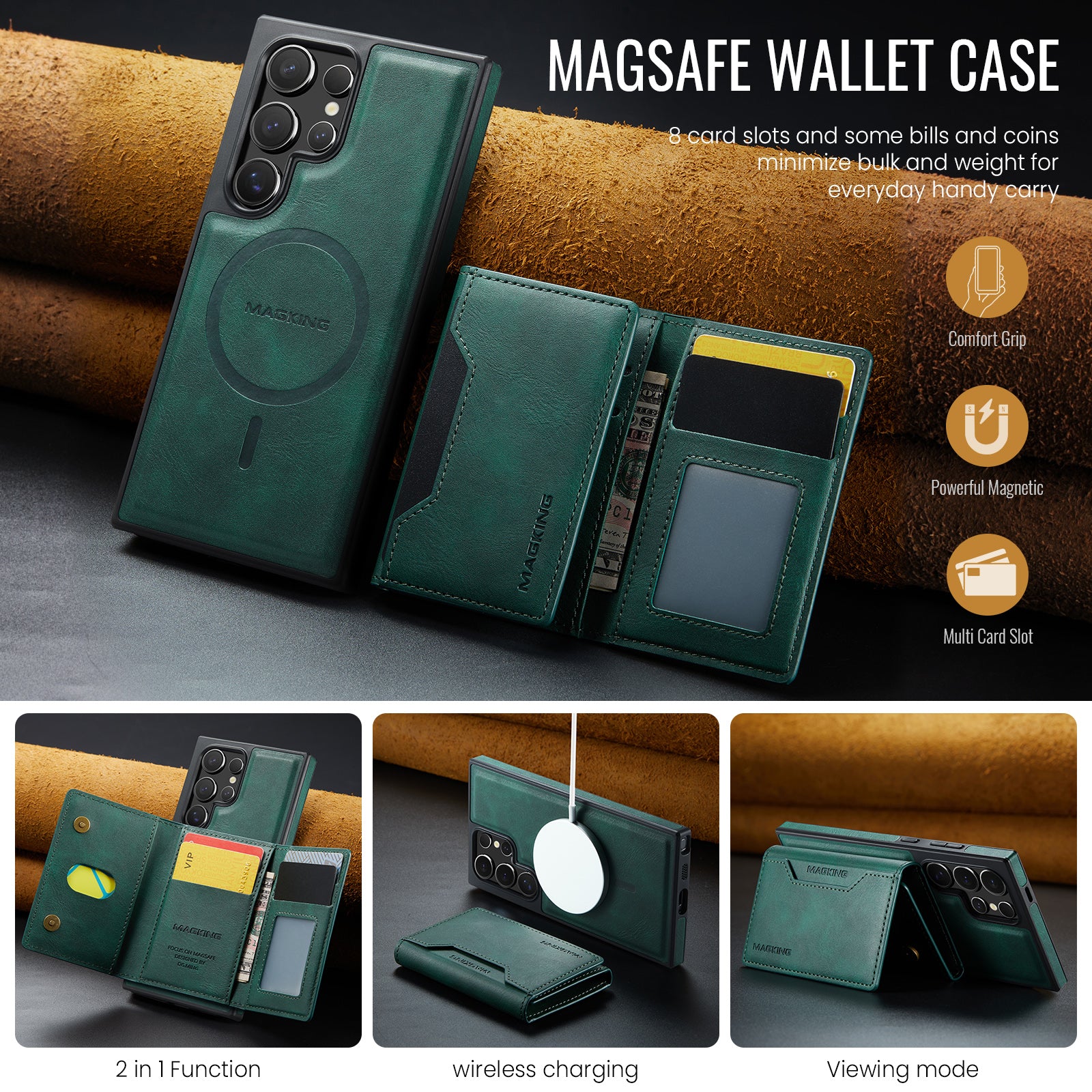 Samsung Galaxy S26 Ultra DG.Ming MagSafe Wallet Case [Green]